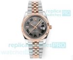 DD Factory Copy Rolex Datejust II Cal.3235 Watch with Half Rose Gold Green Roman